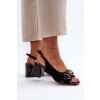 Dámske Sandále na podpätku s ozdobou čierne d&a mr38-659 / MR38-659 BLACK (Veľkosť 36)