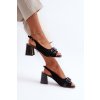 Dámske Sandále na podpätku s ozdobou čierne d&a mr38-659 / MR38-659 BLACK (Veľkosť 36)