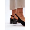 Dámske Sandále na podpätku s ozdobou čierne d&a mr38-659 / MR38-659 BLACK (Veľkosť 36)