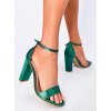 Dámske zelené lodičky na členku s vysokým opätkom CIC-64