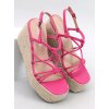 Ružové dámske sandále z eko kože na členku s vysokým podpätkom powyżej 9cm, kód H8-377