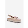 Dámske Sandále na ploché podrážce s ozdobou béžove d&a mr38-656 / MR38-656 BEIGE (Veľkosť 36)