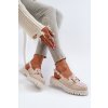 Dámske Sandále na ploché podrážce s ozdobou béžove d&a mr38-656 / MR38-656 BEIGE (Veľkosť 36)