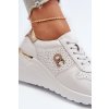 Dámske biele tenisky na platforme kožené kód obuvi TE- CCC -01-LR810 WHT/GOLD : Naše topky dnes (Veľkosť 40)