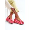 Ružové dámske sandále na platforme a klinovom podpätku s nastaviteľnou prackou, textil, TH-2 FUSCHIA