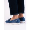 Modré dámske mokasíny na nízkej podrážke Goodin kod CCC -1- GD-FL6022J.BL (Veľkosť 36)