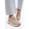 Dámské tenisky s flitry a zipem INBLU IN000365 Beige (Veľkosť 38)