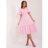 Dámske svetlo-ružove šaty s volánom kód produktu 15- TemU - 1-DHJ-SK-8933.94