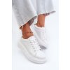 Dámske biele kožené tenisky na plošom podpätku, kód produktu 24SP18-6873 WHITE
