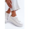 biele Dámske kožené tenisky na platforme danida / 24SP18-6873 WHITE (Veľkosť 40)