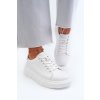 Dámske biele kožené tenisky na plošom podpätku, kód produktu 24SP18-6873 WHITE