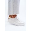 Dámske biele kožené tenisky na plošom podpätku, kód produktu 24SP18-6873 WHITE