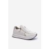 Dámske kožené tenisky na platforme biele ligustr / 24SP08-6700 WHITE (Veľkosť 36)