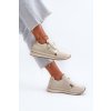 Dámske béžové kožené tenisky na platforme s rovnou podrážkou, kód produktu 24SP08-6700 BEIGE