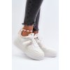 Dámske tenisky na platforme z ekokože biele moun / WX-131 WHITE (Veľkosť 37)