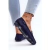 Dámske tmavomodré semišové mokasíny s pamäťovou vložkou EKO semiš, kód produktu NN274931 403