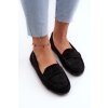 Čierne dámske mokasíny z eko semišu s rovnou podrážkou, kód produktu NN274929
