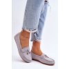 Dámske sivé mokasíny z eko semišu s platformou a slip-on zapínaním, ZA28P GREY