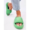 Dámske zelené šľapky na bežné nosenie s otvorenou špičkou, kód produktu CK258