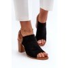 Dámské sandály na podpatku černé Rosca (Veľkosť 36)
