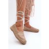 Dámske béžové espadrilky z EKO semišu s rovnou podrážkou, kód produktu B-727 APRICOT