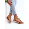 Zlaté dámske plastové sandále Ipanema s trblietkami na rovnej podrážke, kód produktu 26914 BEIGE/GOLD