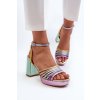 Dámske Sandále na podpätku d&a cr920 multikolor / CR920 LIGHT PURPLE (Veľkosť 36)