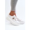 Dámske biele kožené tenisky na platforme Y138-9 WHITE