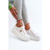 Dámske biele kožené tenisky na platforme Y138-9 WHITE