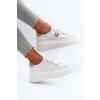 Dámske biele kožené tenisky na platforme Y138-9 WHITE