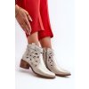 Členkové topánky na podpätku  zlaté kód obuvi 3170/2 ZŁ PRZECIER (Veľkosť 41)