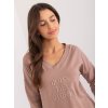 Dámska blúzka over size tmavo-béžová RV-BZ-9143.87P