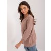 Dámska blúzka over size tmavo-béžová RV-BZ-9143.87P