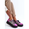 Ružové dámske kožené tenisky na plošine s prírodnou kožou, kód produktu 06479-15/00-7 FUKSJA+MULTI