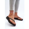 Čierne dámske plastové šľapky na platforme s brokávaným pásikom, kód produktu 83386 BLACK/GILT (Veľkosť 37)