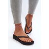 Čierne dámske plastové šľapky na platforme s brokávaným pásikom, kód produktu 83386 BLACK/GILT (Veľkosť 37)