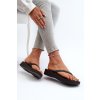 Čierne dámske plastové šľapky na platforme s brokávaným pásikom, kód produktu 83386 BLACK/GILT (Veľkosť 37)