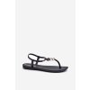 Čierne dámske sandále z gumy na rovnej podrážke, kód produktu 83507 BLACK/ONIX
