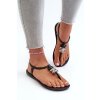 Čierne dámske sandále z gumy na rovnej podrážke, kód produktu 83507 BLACK/ONIX