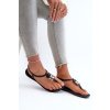Čierne dámske sandále z gumy na rovnej podrážke, kód produktu 83507 BLACK/ONIX