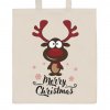 Bavlnená nákupná taška prírodná s potlačou New Baby Merry s vianočným motívom