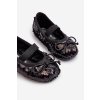 Detské baletky zdobené flitry čierne weries / 403-1A/2A/3A BLACK (Veľkosť 19)