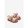 Detské sandálky s kvetmi multikolor tinette / 335-1B/2B/3B COLOUR (Veľkosť 19)