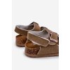 Detské sandálky na korkové platforme se suchým zipsom v barve khaki rorria / 352-1D/2D/3D KH GR (Veľkosť 19)