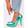 Dámske zelené lodičky z eko kože na ihloвом podpätku, kód produktu 6175