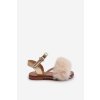 Detské sandálky na suchý zips s kožušinou zlaté rosavere / 322-1D/2D/3D GOLD (Veľkosť 19)