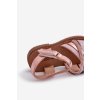 Lesklé Detské sandálky na suchý zips ružové delphina / 323-1C/2C/3C PINK (Veľkosť 19)