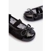Detské baletky s mašľou čierne jellema / 405-1A/2A/3A BLK (Veľkosť 19)