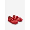 Detské balerínky s mašľou červené jellema / 405-1D/2CD/3D RED (Veľkosť 19)