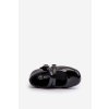 Lakýrované Detské baletky s proužky čierne margenis / 401-1A/2A/3A BLACK (Veľkosť 19)